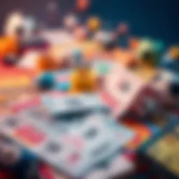 Vibrant collage of lottery tickets and sports betting elements