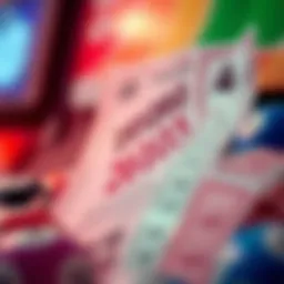 A vibrant lottery ticket with colorful numbers